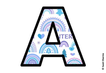 Winter Bulletin Board Letters, Alphabet Posters, Winter Classroom Decor