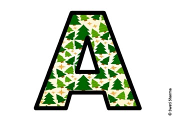 Winter Fir Trees Bulletin Board Letters, Alphabet Posters, Winter Classroom
