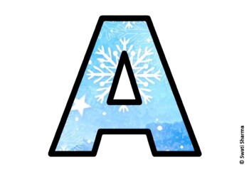 Winter Snowflakes Bulletin Board Letters, Alphabet Posters
