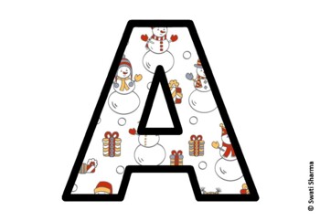 Winter Snowman Bulletin Board Letters, Alphabet Posters