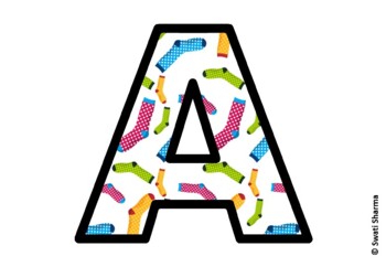 Winter Socks Bulletin Board Letters, Alphabet Posters, Winter Classroom