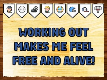 WORKING OUT MAKES ME FEEL FREE AND ALIVE! Gym Room Printable Bulletin Board K