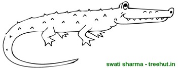 Crocodile coloring page for middle school students