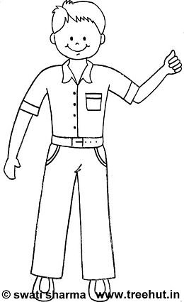 Standing boy coloring page
