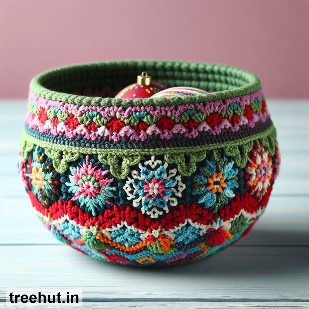 Christmas Crochet Bowl Cozy Ideas patterns and how to make them, Christmas Crochet Ideas