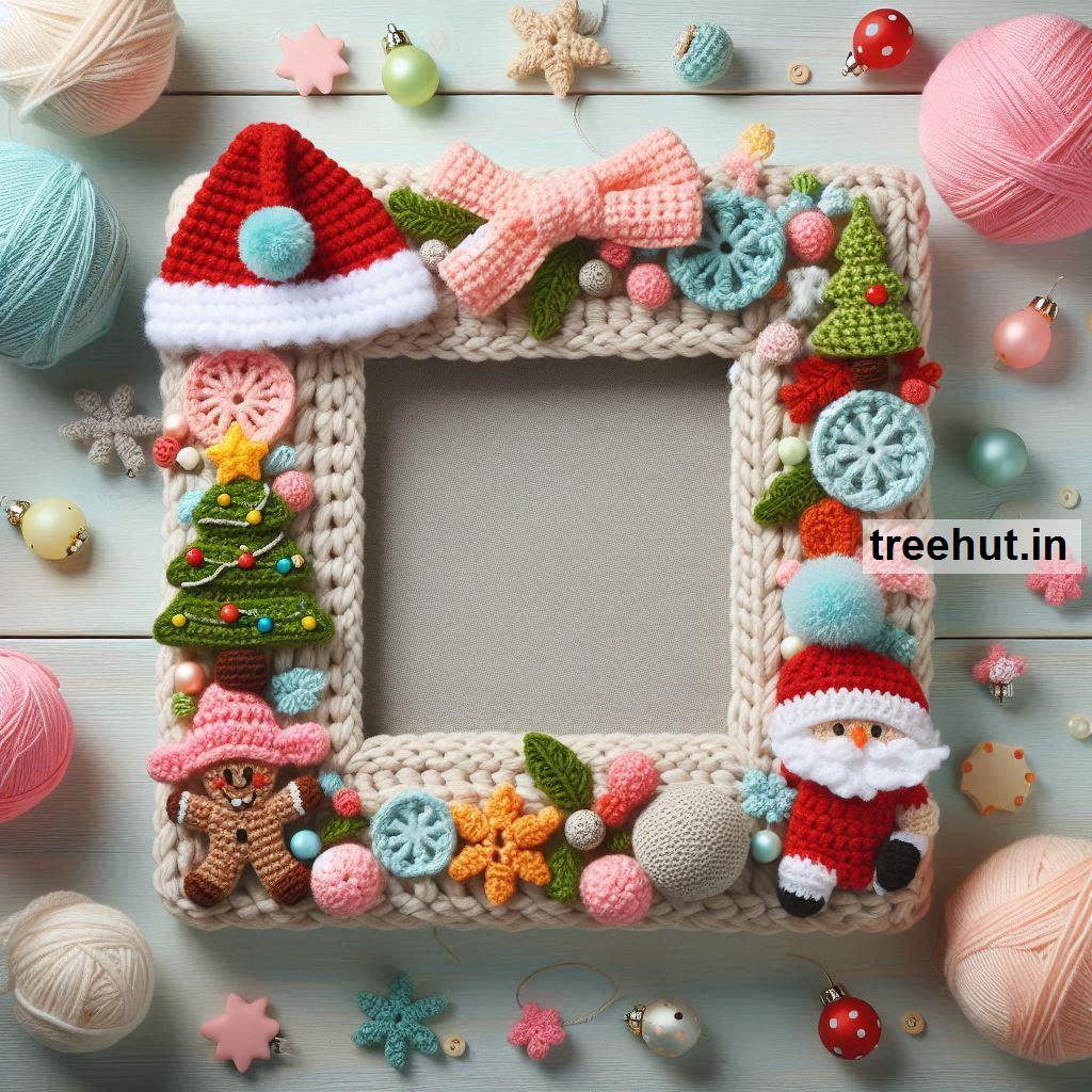 Christmas Crochet Picture Frame Ideas for Selling or Gift Ideas