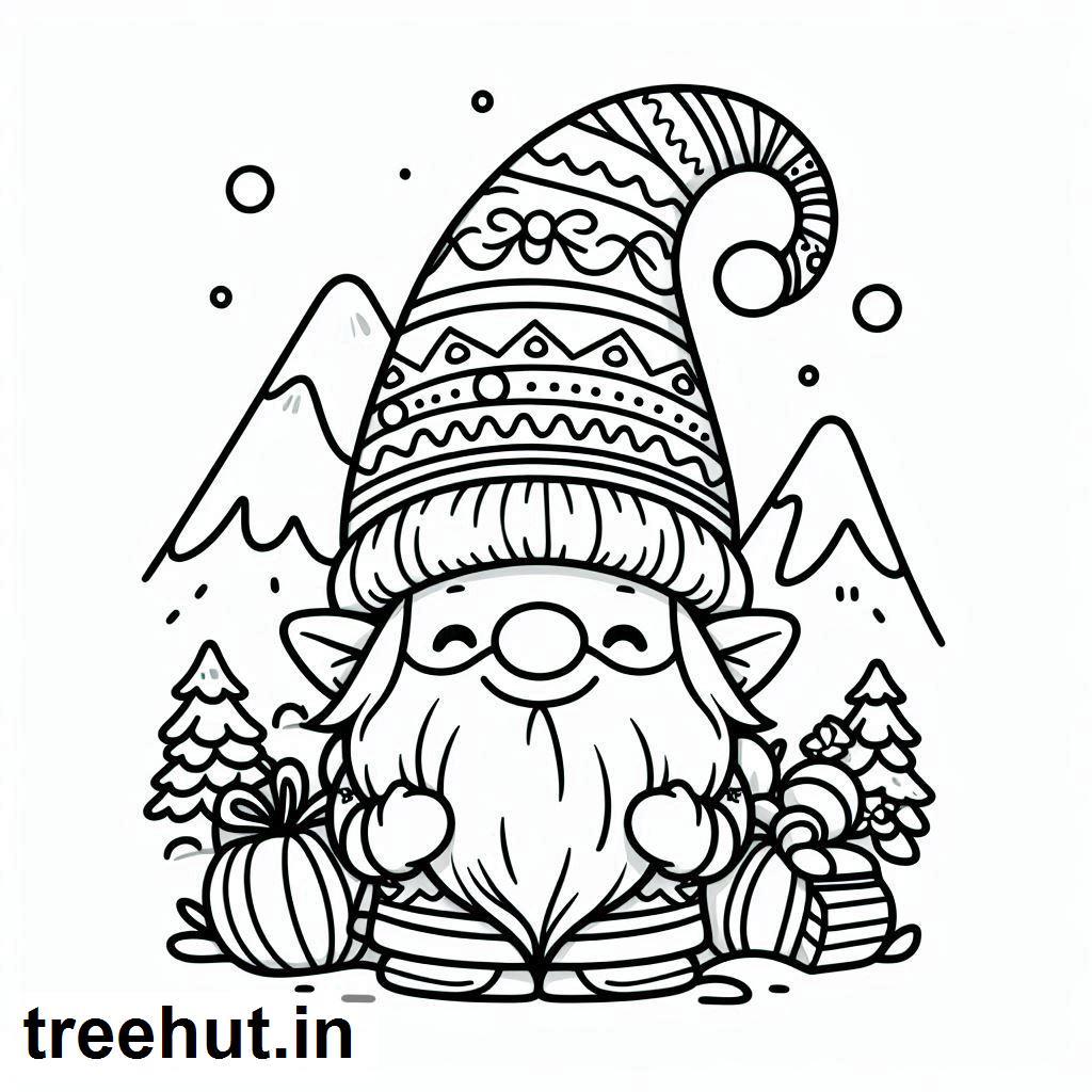Christmas Gnome Coloring Pages