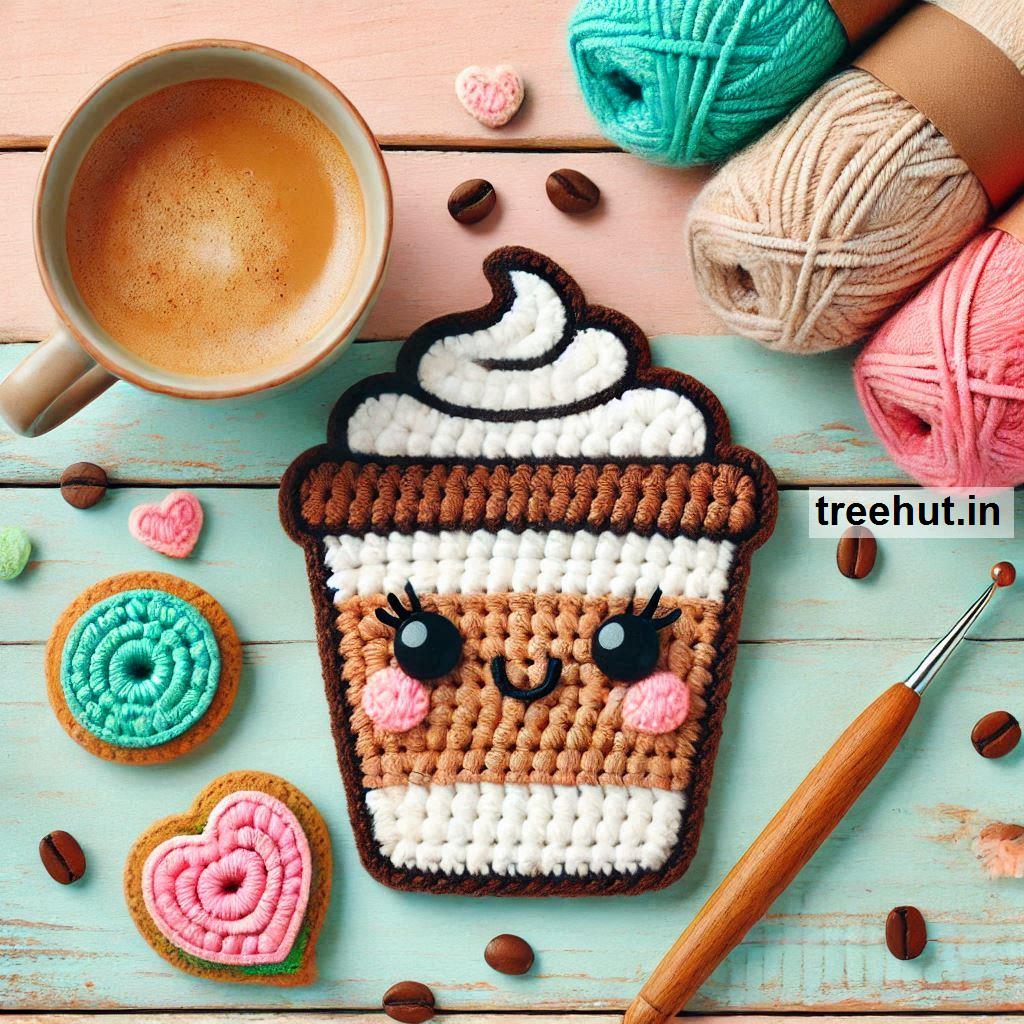 Coffee Crochet Ideas, Crochet Appliques and Small Projects with Leftover Yarn