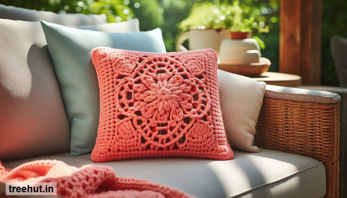 Coral Crochet Cushion Cover Design Ideas
