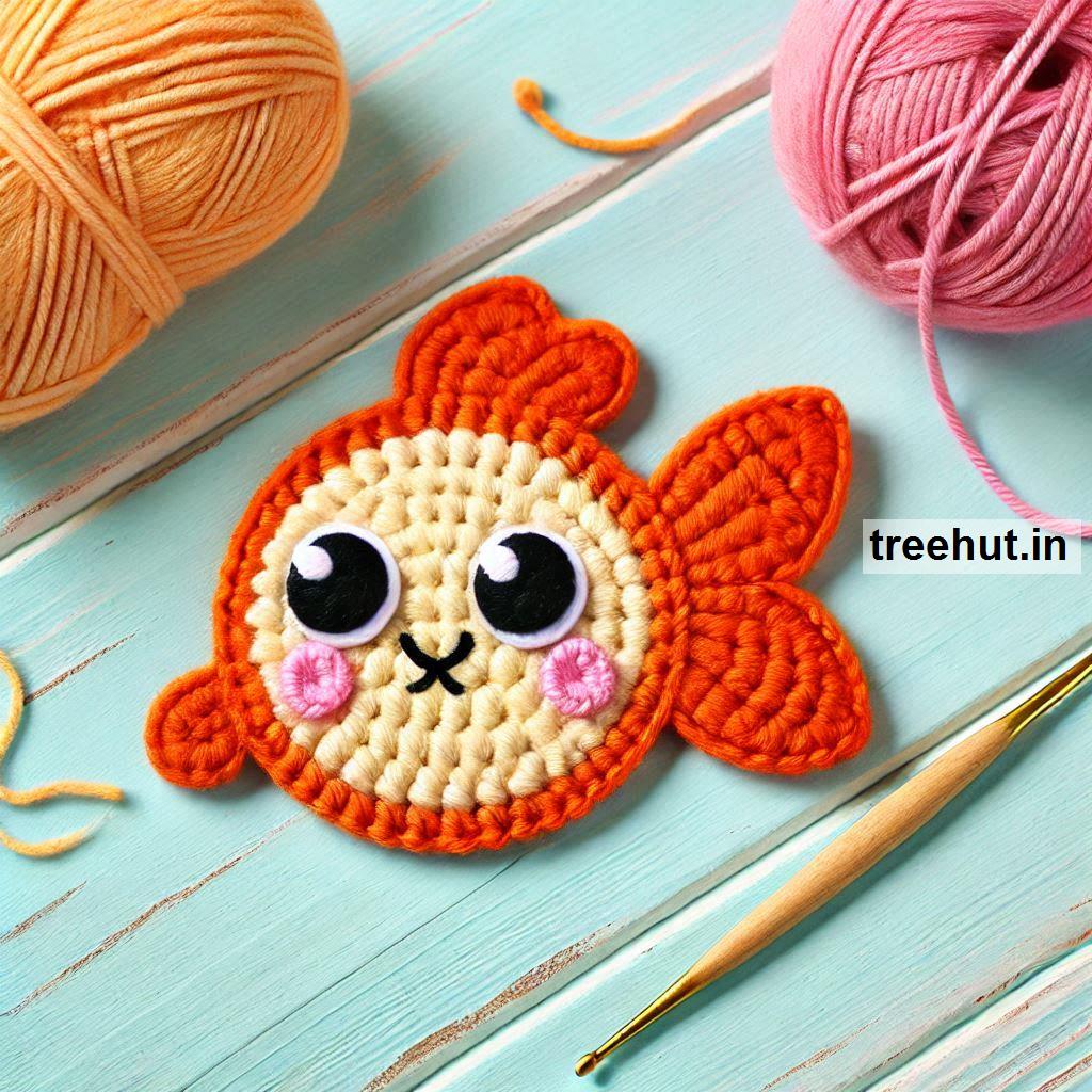 Crochet Goldfish Ideas, Appliques and Small Crochet Projects with Leftover Yarn