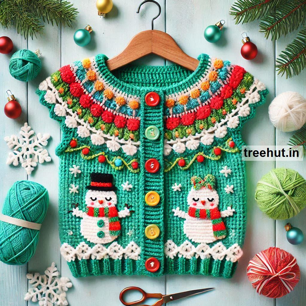 crochet xmas half sweater ideas