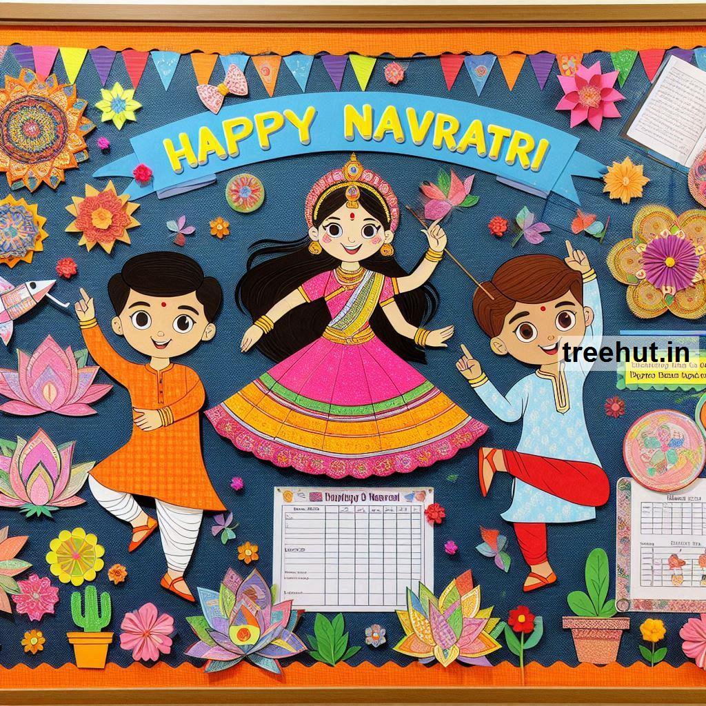 Dandiya Bulletin Board Ideas, Door Decor, Hallway Display and Classroom Games and Activities in Elementary School