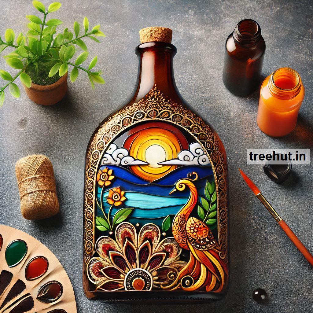 Flowers Bottle Decoration Ideas, Bottle Craft Ideas