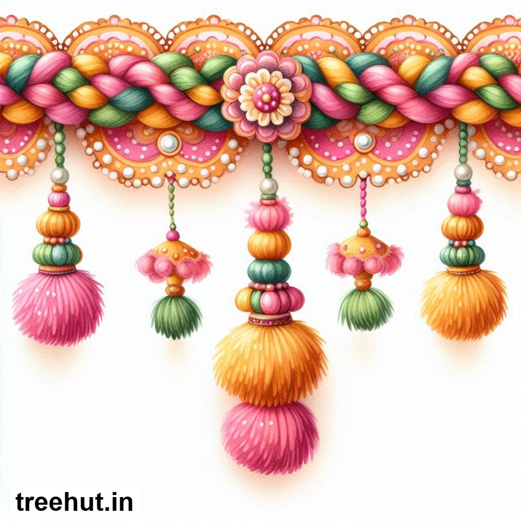 Free Colorful Toran Accent Cutout for Wall Hanging Decoration, Printables for Diwali, Navratri, Indian Festivals DIY Hindu Crafts