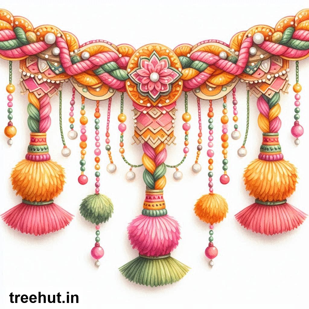 Free Colorful Toran Accent Cutout for Wall Hanging Decoration, Printables for Diwali, Navratri, Indian Festivals DIY Hindu Crafts