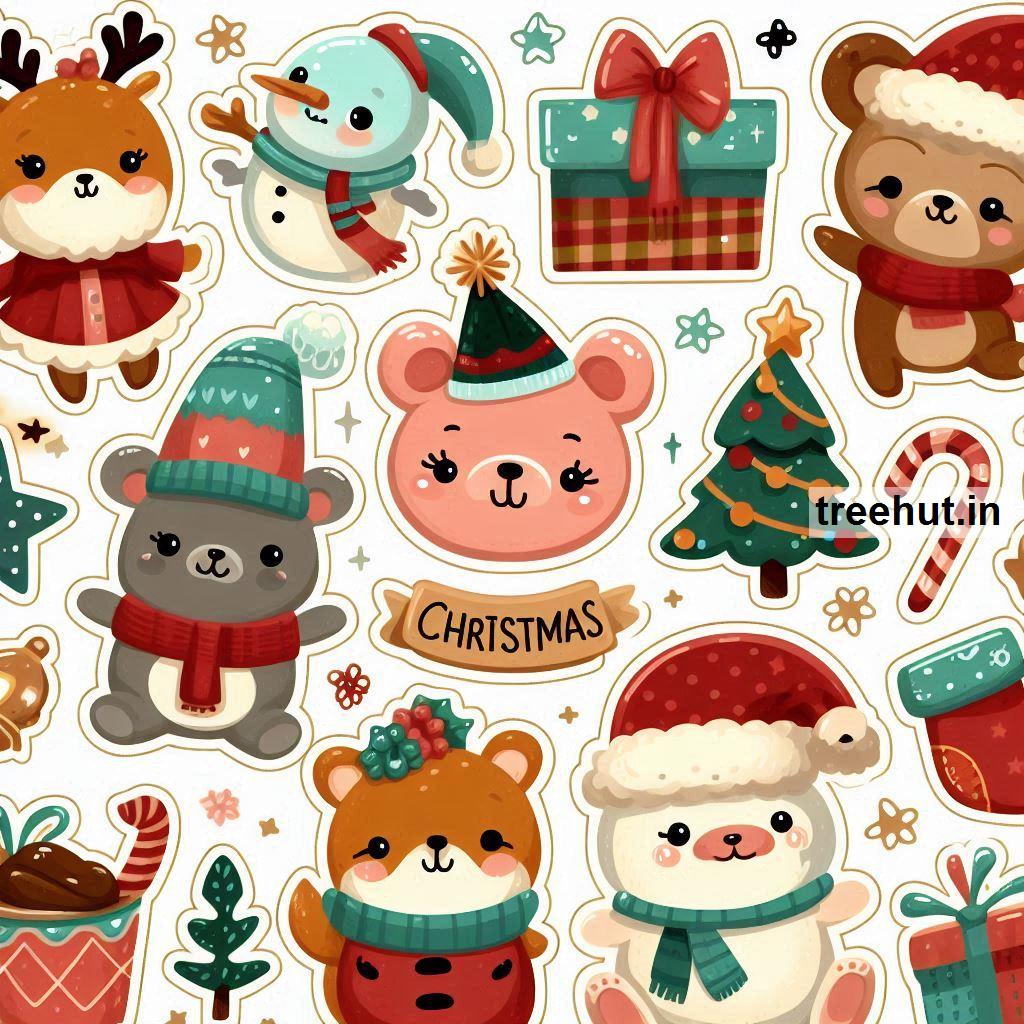 Free Printable Christmas Kids Stickers and 85 Decoration Ideas with Cute Christmas Kids Stickers for Christmas Celebration