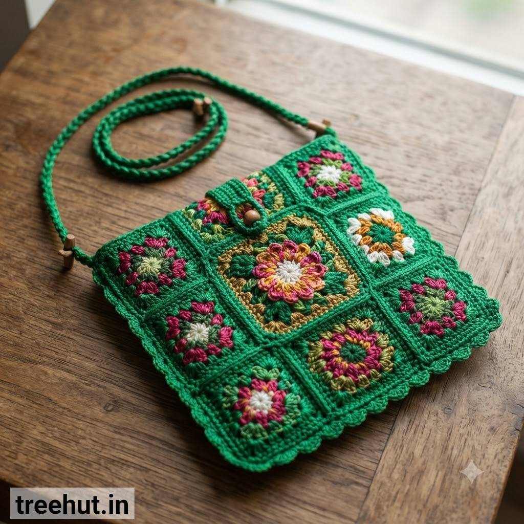 Hariyalee Teej Green Crochet Crossbody Sling Bag Ideas