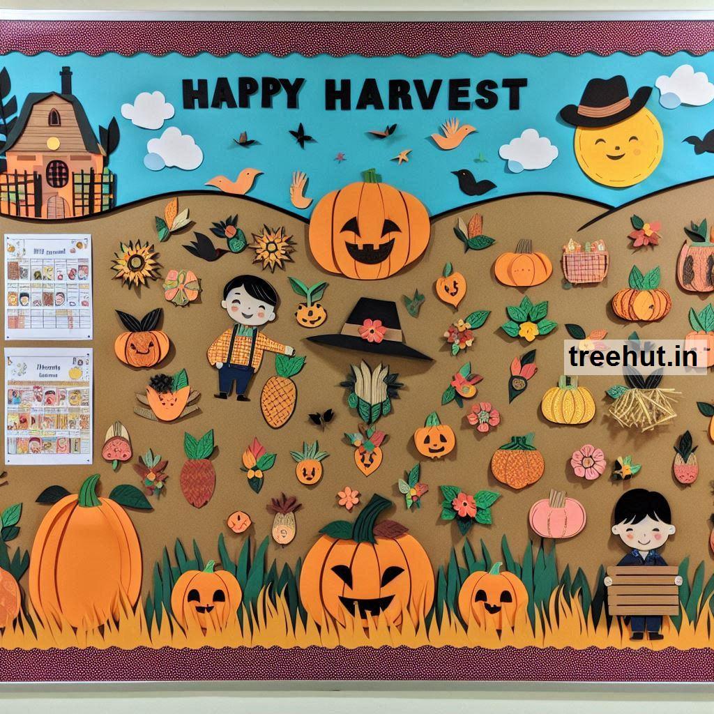 Harvest Bulletin Board Ideas, Door Decor, Hallway Display and Classroom Games and Activities in Elementary School