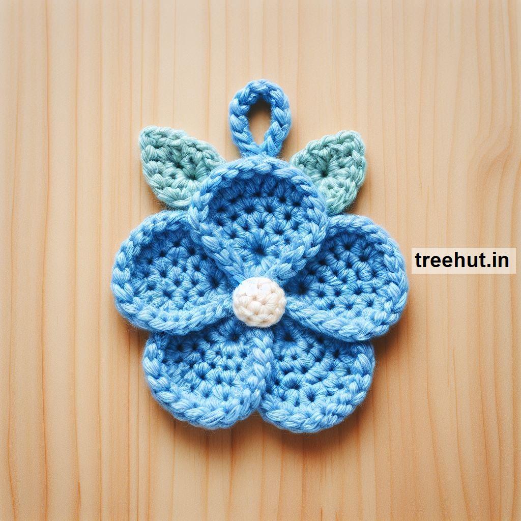 Pastel Pink and Blue Crochet Flower Applique Ideas