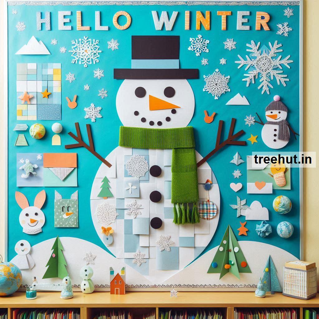 Snowman Bulletin Board Ideas, Door Decor, Hallway Display and Classroom Games and Activities in Elementary School