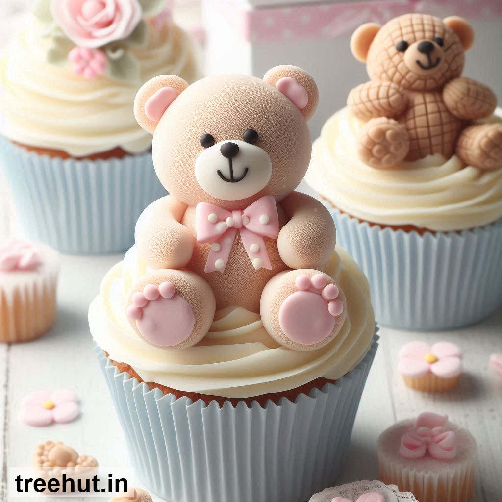 Teddy Bear Cupcake Ideas, Mini Cake Ideas, Cake Decoration Ideas
