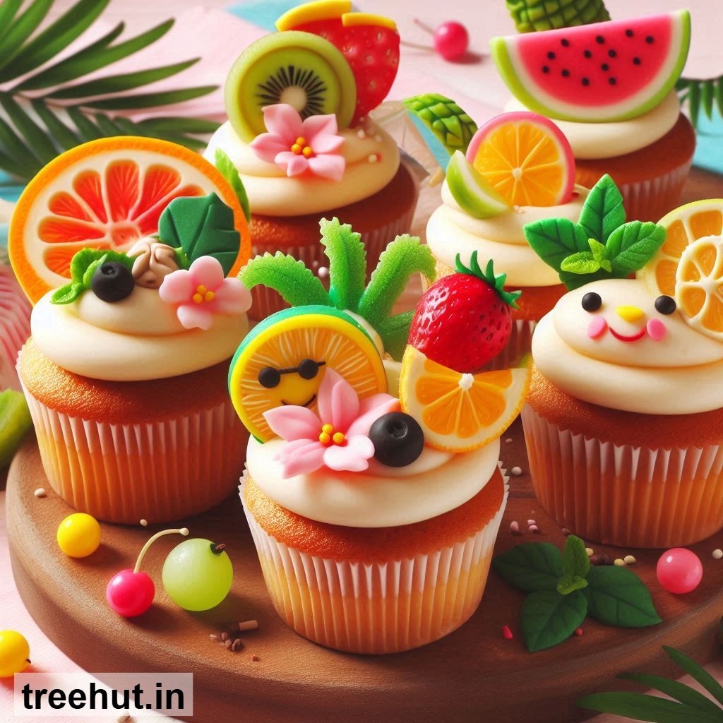 Tropical Cupcake Ideas, Mini Cake Ideas, Halloween Cake Decoration Ideas
