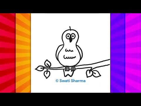 Owl Art Drawing Lesson for Classroom Teaching, Fall Owl Drawing Lesson