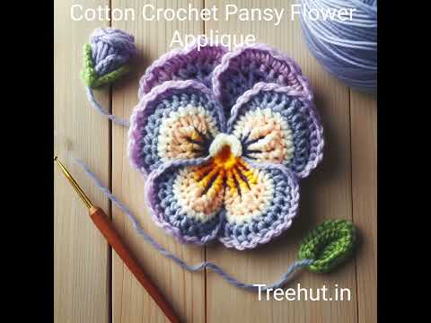 Pansy Crochet Flower Applique Ideas #crochet