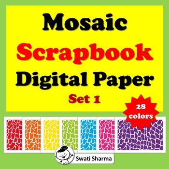 Mosaic Scrapbook Digital Paper, Set 1