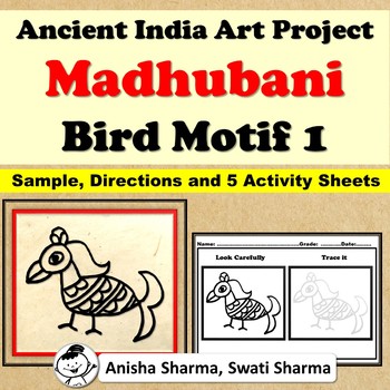 Ancient India Art Project, Madhubani Wall/Folk Art, Bird Motif 1