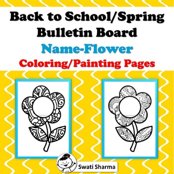 Name Banner, Back to School, Spring, Bulletin Board, Flower Coloring Pages