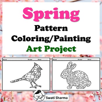 Spring Pattern Coloring, Painting Art Project