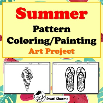 Summer Pattern Coloring, Painting Art Project