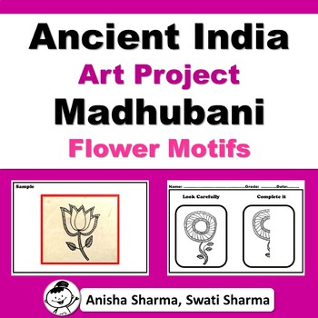 Ancient India Art Project, Madhubani Wall/Folk Art, Flower Motifs, Art Sub Plan