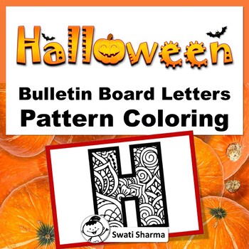 'Happy Halloween' Banner, Bulletin Board Letters, for Pattern Coloring
