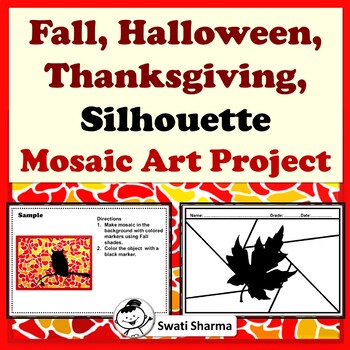 Fall, Halloween, Thanksgiving, Silhouette, Mosaic Art Project
