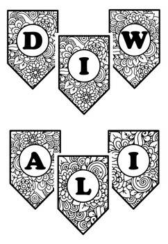 Happy Diwali, Pennant Banner, Bulletin Board Letters, Pattern Coloring, Art Plan