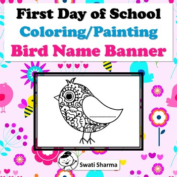 First Day of School Activity/Back to School, Coloring/Painting, Bird Name Banner