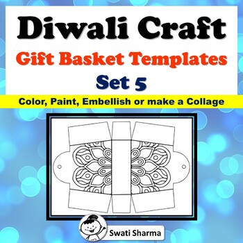 Diwali Craft, Gift Basket Templates, Pattern Coloring, Set 5, Art Sub Plan