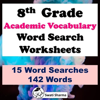 8th Grade Academic Vocabulary Word Search Worksheets