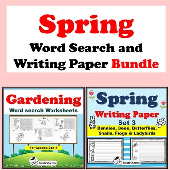 Spring Word Search and Writing Paper Bundle