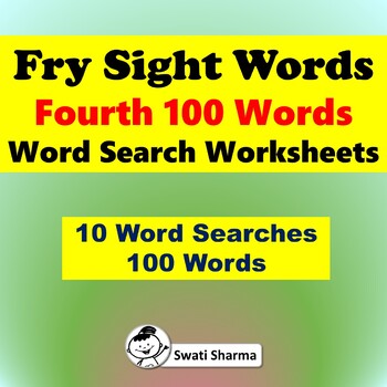 Fry Sight Words, Fourth 100 Words, Word search Worksheets