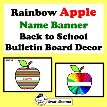 Rainbow, Apple Name Banner, Back to School Bulletin Board Decor