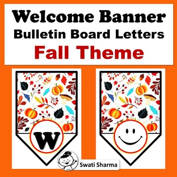 Welcome Pennant Banner, Fall Theme, Bulletin Board Letters