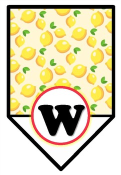 'Welcome' Pennant Banner, Lemon, Summer Theme, Bulletin Board Letters