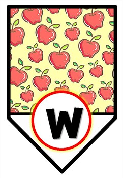 Apple Theme, 'Welcome' Pennant Banner, Bulletin Board Letters Set 3