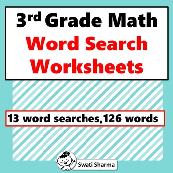 3rd Grade Math Vocabulary, Word Search Worksheets