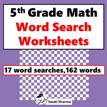 5th Grade Math, Word Search Worksheets
