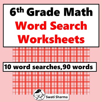 6th Grade Math, Word Search Worksheets