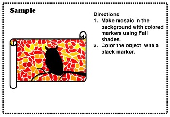 Fall, Halloween, Thanksgiving Silhouette, Mosaic Art Project, Scroll Style